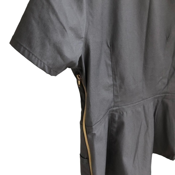 JAANUU Grey Scrub Top  Side Zipper Small - Picture 8 of 10